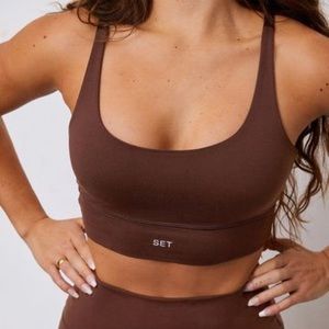 SETactive Luxform Scoop Y sports bra in Coco